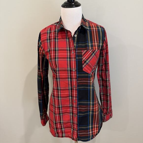 J. Crew Classic-fit boy shirt Stewart tartan Size 2 Top Blouse Holiday Festive - Picture 3 of 13